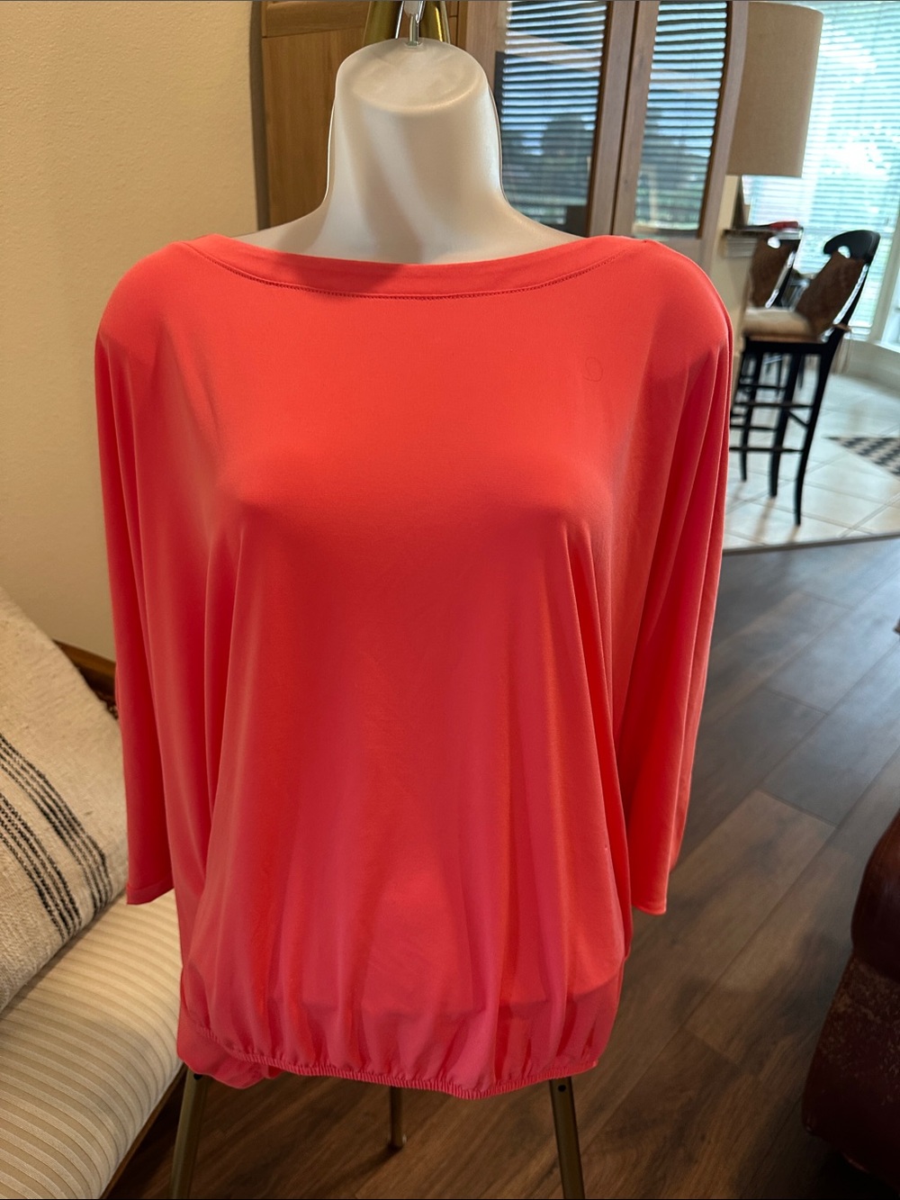 Chico’s Bright Coral Boatneck Top